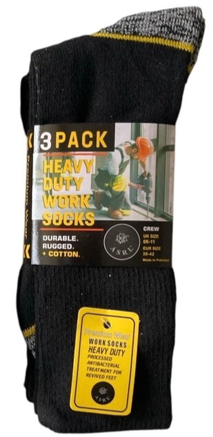 SAOLA 12 paia calze da lavoro uomo taglia 6 11 resistenti nere suola imbottita rinforzata