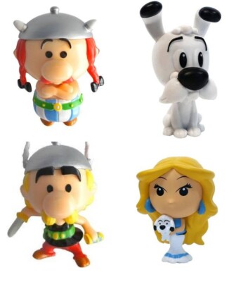 Lot de 4 Figurines Asterix Obelix Idefix Falbala Chibi - Plastoy