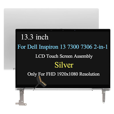13.3'' FHD for Dell Inspiron 13 7300 7306 2-in-1 LCD Touch Screen Assembly Silver