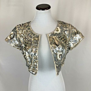 silver sequin shrug