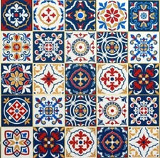 Colorful Tile Pattern Contact Paper Peel Stick Wallpaper Kitchen Backsplash Tile