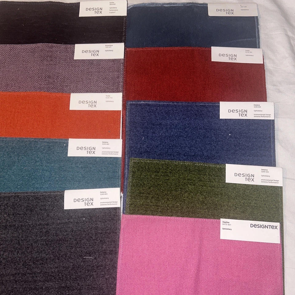 DESIGN TEX Designer Interior Upholstery Samples 15 Swatches Performance Velvet - Image 4 of 4