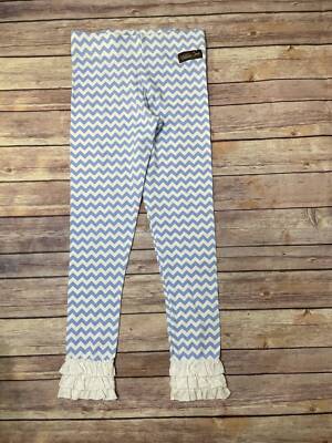 Matilda Jane size 12 Good Hart Dusty leggings lt blue chevron B18
