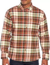 New 59 Eddie Bauer 'Bristol' Flannel Shirt in Rust Men's Medium
