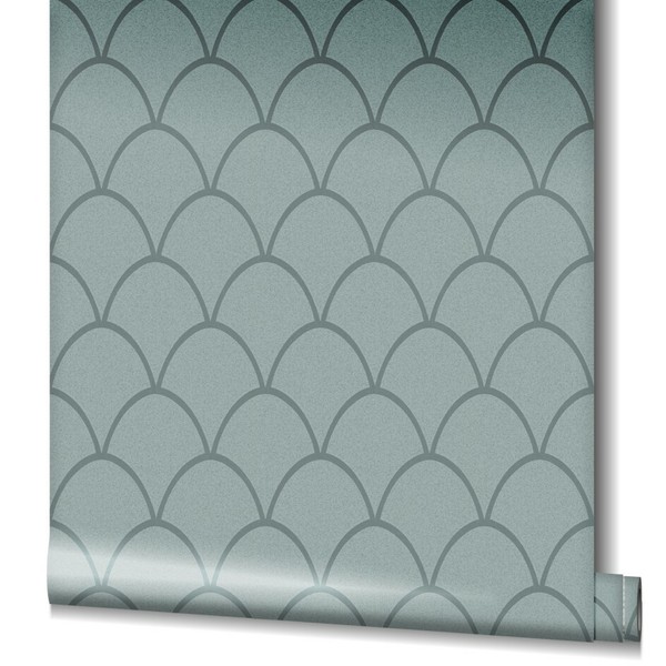 Vliestapete Grafisch BöGen Glitzer Blau-Grau SchöNer Wohnen 32718 (5,31€/1Qm)-image