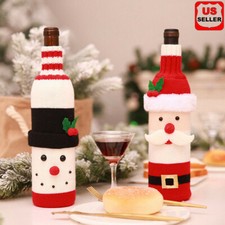 Red Wine Bottle Cover Bags Snowman Santa Claus Christmas Decoration Table Xmas