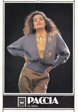 PACCIA LA LANA LADIES FLOWER DESIGN CARDIGAN KNITTING PATTERN - 32-42"