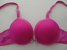 Betsey Johnson 723605  Daisy Mesh  Plunge UW Bra Hotpink 32B 42 B250HP32B