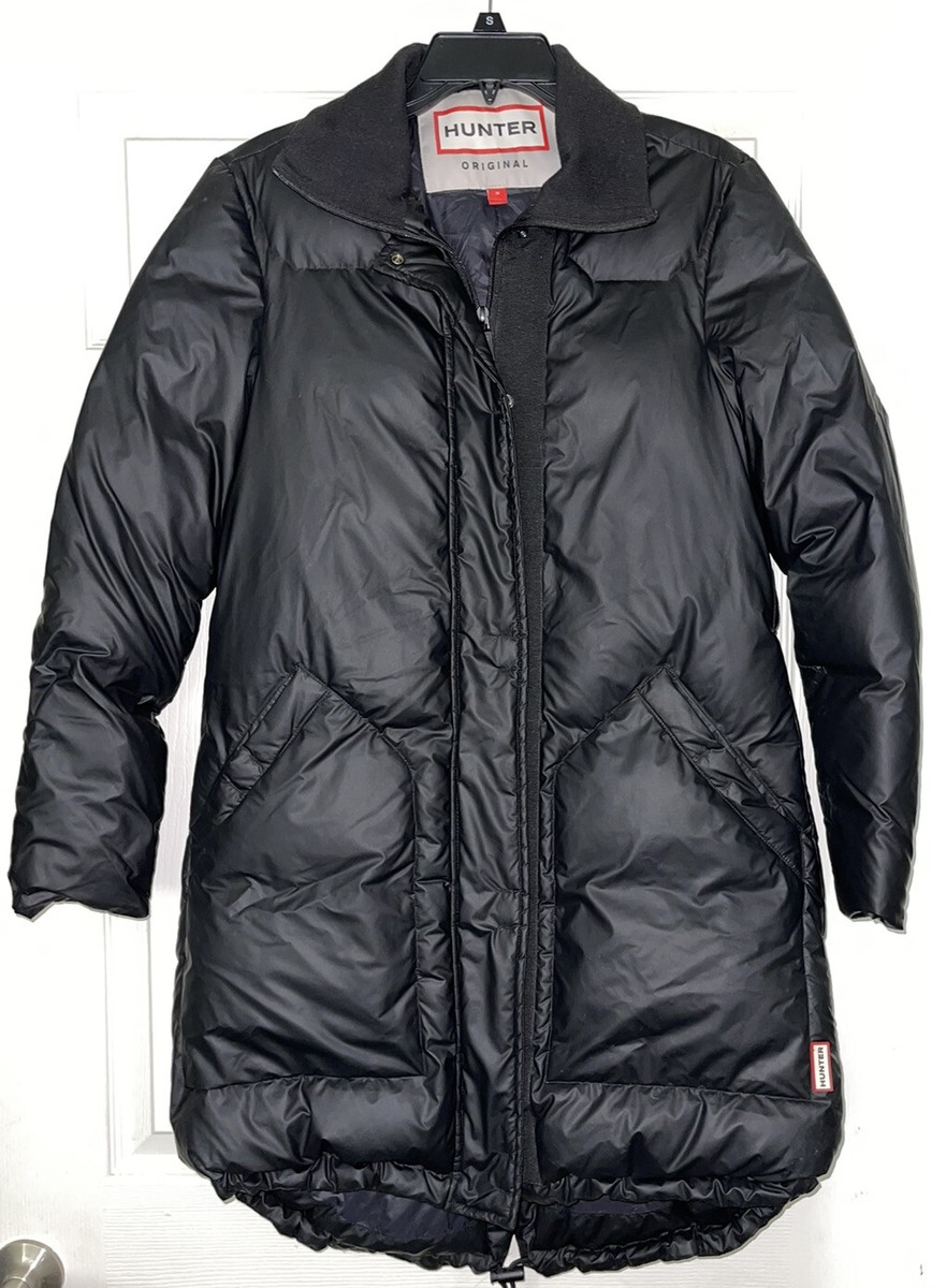 HUNTER winter Down Jacket. Black , Long. size small | eBay