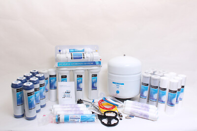5 Stufige Umkehrosmose Osmoseanlage RO50 E00 50G NSF + 3 Jahressatz Ersatzfilter
