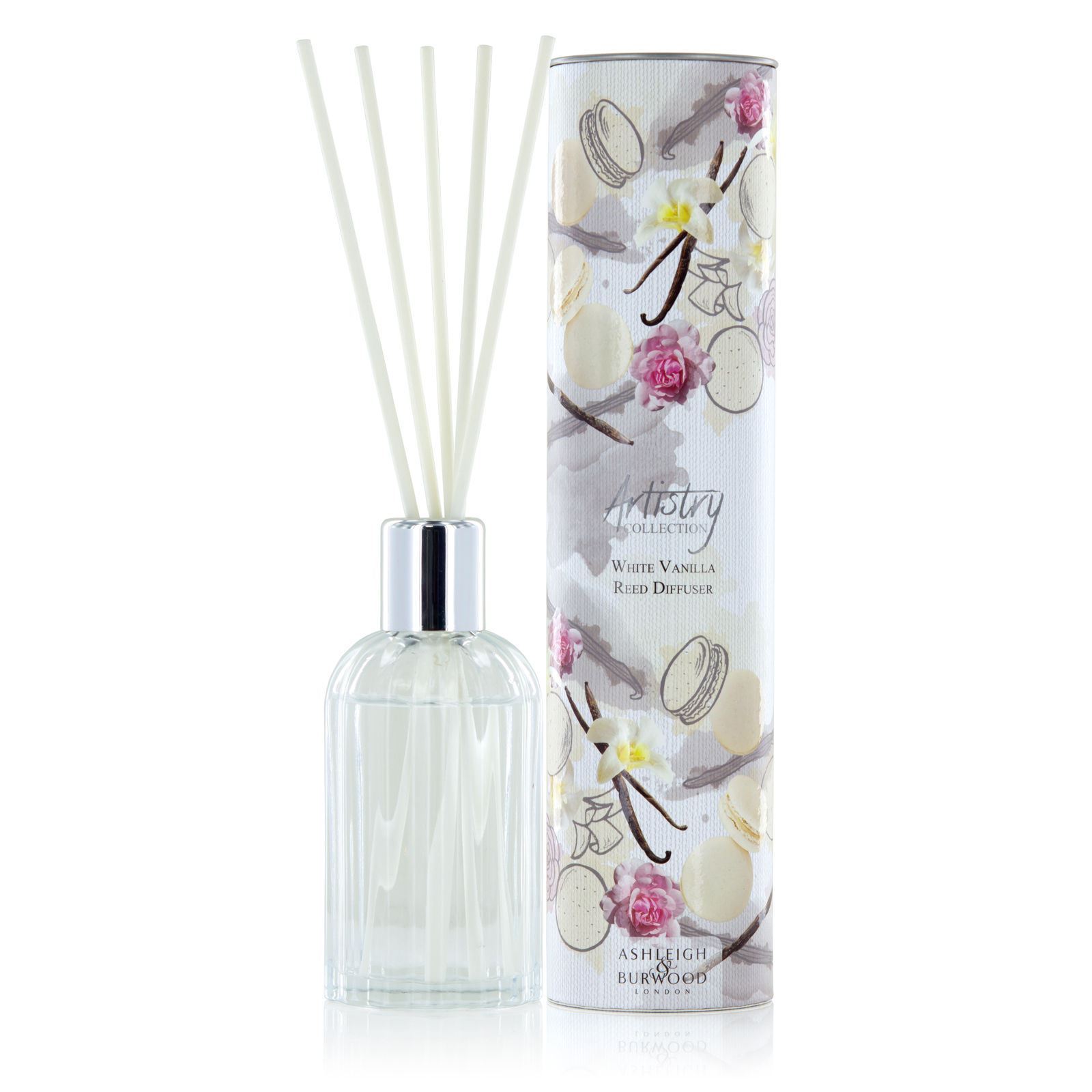 Reed Diffuser Gift Set White Vanilla Scented Home Gift 200ml Ashleigh & Burwood