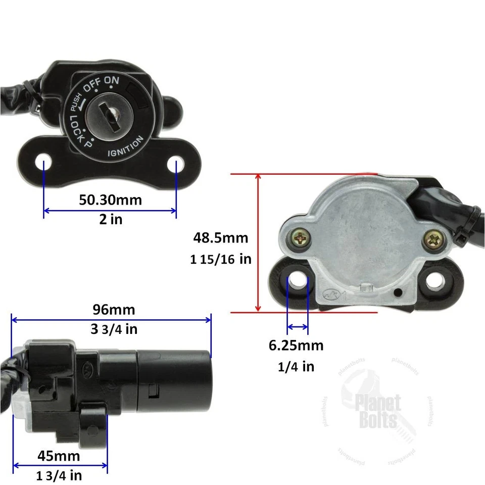Juego de bloqueo de llave de encendido para Suzuki 37100-26D03 Bandit Katana 600 750 Kit Interruptor Foto 2 de 4