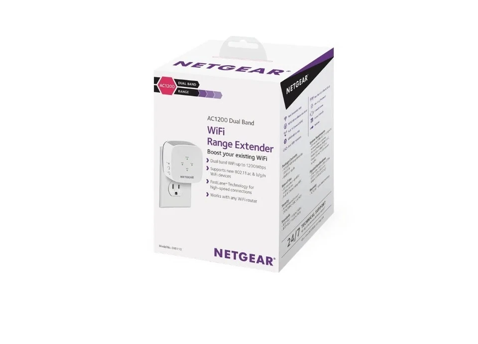 NETGEAR AC1200 WiFi Range Extender - White - Image 3 of 3