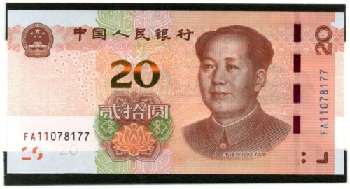 CHINA 20 Yuan Renminbi 2019 P New UNC Banknote - Zdjęcie 1 z 2