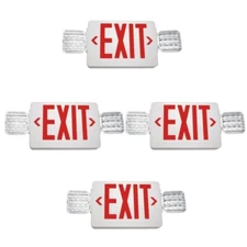 Red LED Emergency Exit Light Sign, AC 120V/277V LED Lamp ABS Fire Resistance UL