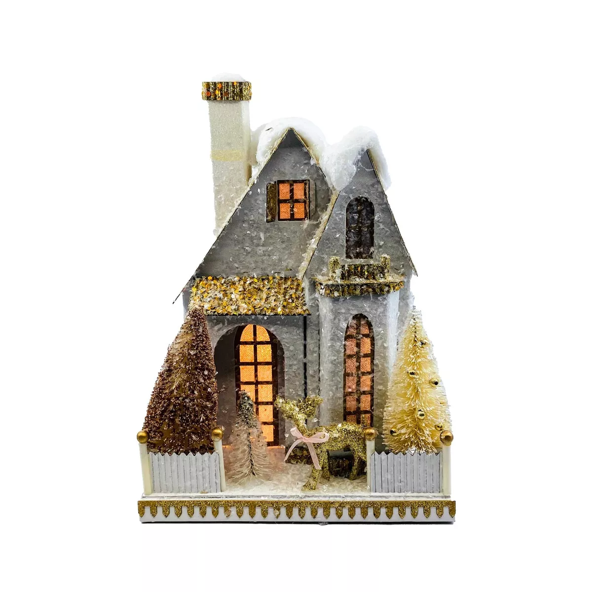 Cody Foster Christmas Light Up House, Glitter House, Winter Cottage,  #HOU-348