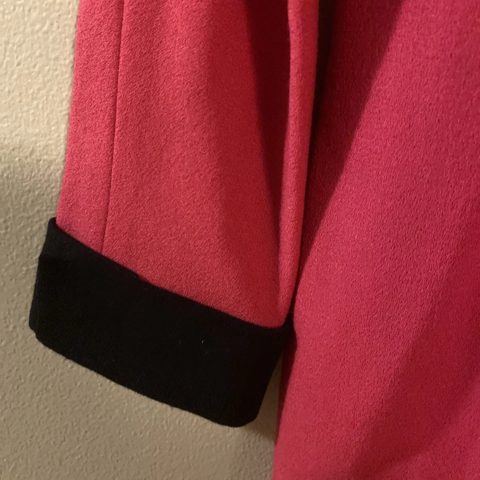 Vestido Linda Allard Ellen Tracy Vintage 100% Lana Fucsia Botón Talla 10 Pequeño Foto 4 de 4