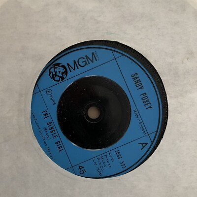 Sandy Posey Single Girl 7'' vinyl UK Mgm Reissue of 1966 release