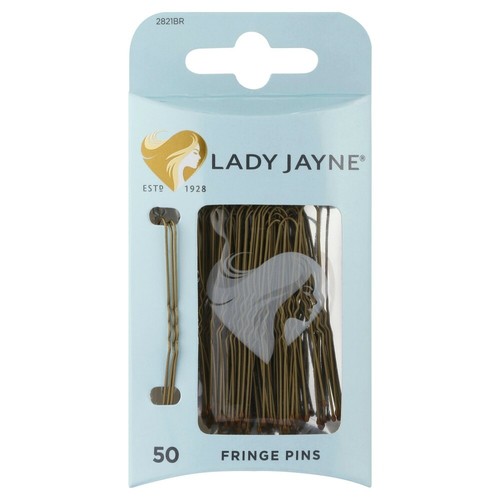 Lady Jayne Fringe Pins 50 Pack - Brown Holding Hair Securely 50pk 2821BR - 第 1/2 張圖片