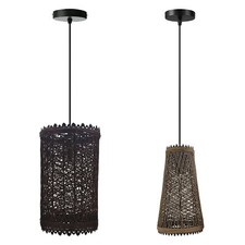 Modern Pendant Light Rattan Wicker Basket Ceiling Pendant Light Hanging Lamp Kit