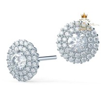 Solid 14K White Gold Moissanite Double Halo Stud Earrings 3 Carat Round Cut VVS1
