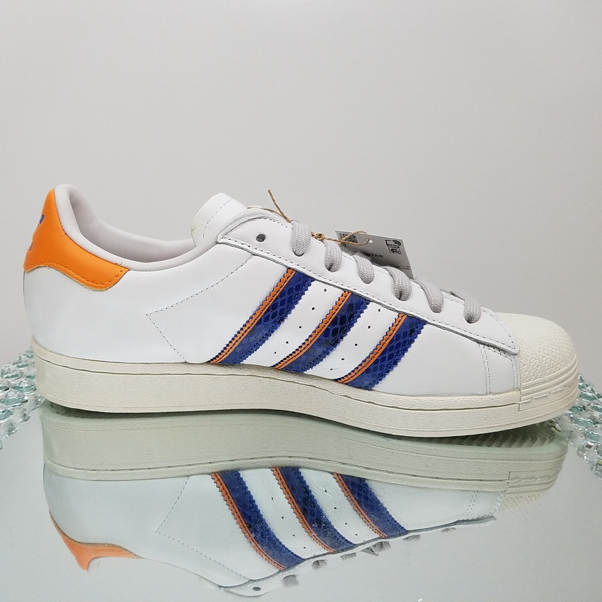 Adidas Superstar \'White Orange Rush Snakeskin\' Men\'s 10.5 NEW! FZ6476 Adidas Superstar Men main image 3