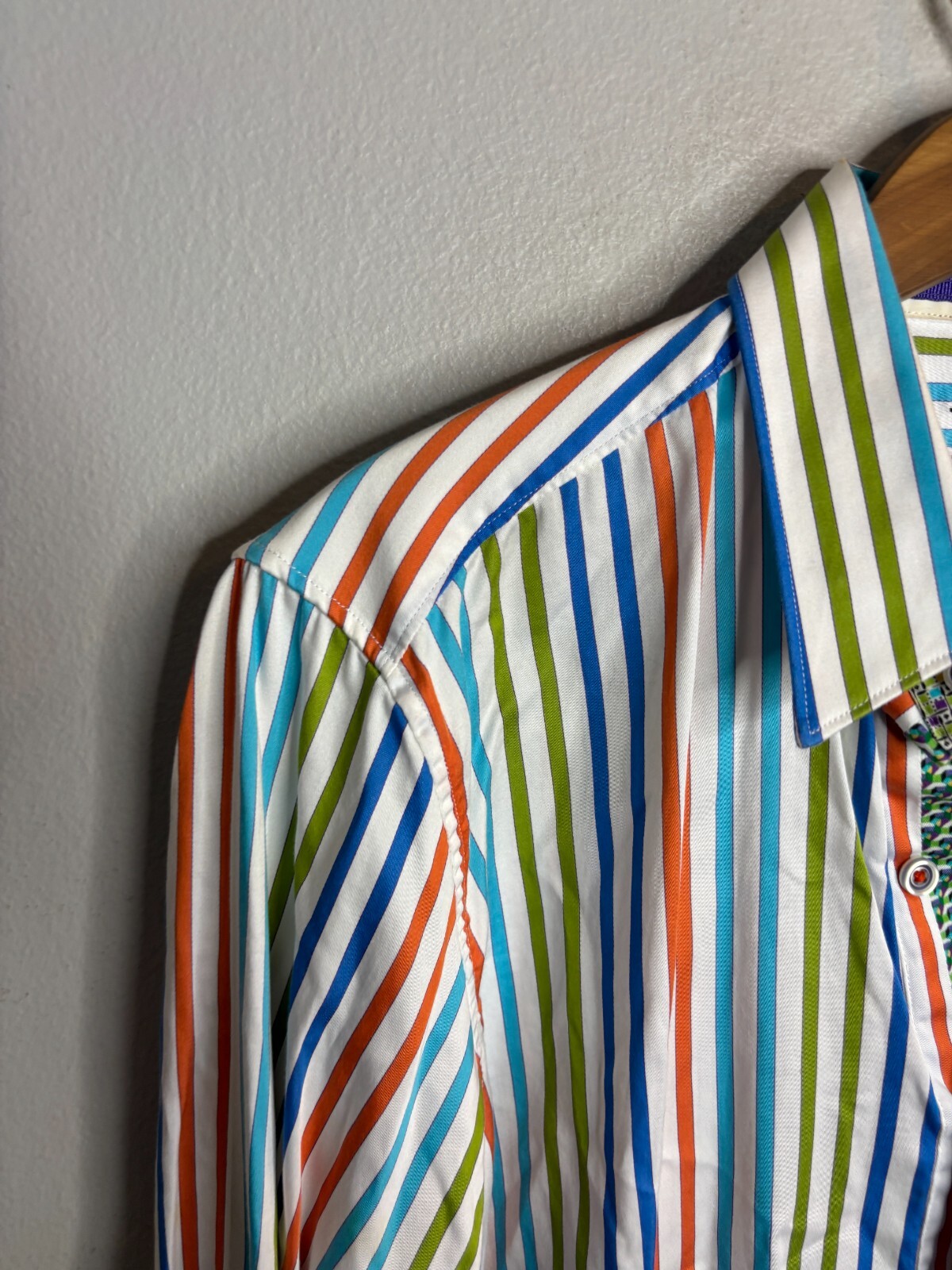 Robert Graham Button Down Shirt Patchwork Striped… - image 2