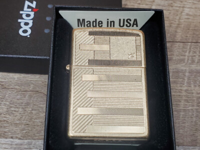 Zippo Belle Kogan Gold Dust Bars Street Lighter Flame Steel 207G