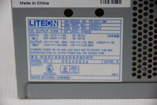 Liteon PS-5311-3M 305W Power Supply - Picture 3 of 3