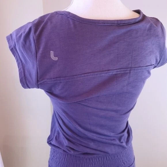 lole blouson mini dress athletic smocked waist cap sleeves 