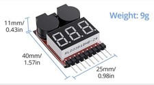 TWO 1-8S 2 in1 Low Voltage Meter Tester Buzzer Alarm for RC Li-ion Lipo Battery