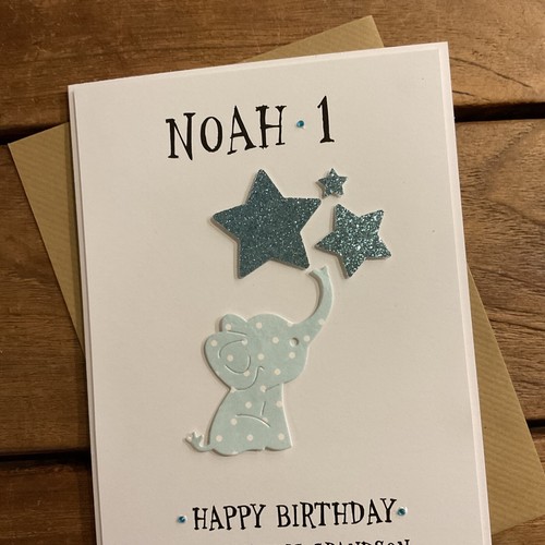 Handmade 1st Birthday personalised card- son, grandson, Godson, nephew - Picture 2 of 4