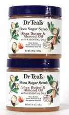 2 Ct Dr Teal's 19 Oz Shea Butter & Almond Oil Sugar Scrub With Essential Oils