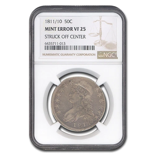 1811/10 Capped Bust Half Dollar VF-25 NGC (Struck Off Center)