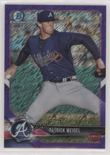 2018 Bowman Chrome Prospects Purple Shimmer Refractor /655 Patrick Weigel mp6
