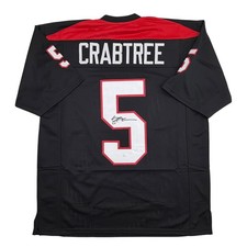 Autographed/Signed Michael Crabtree Texas Tech Black College Jersey JSA COA