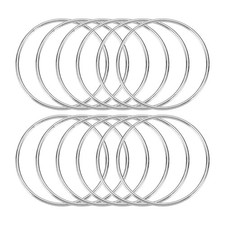 12 Pcs Dream Catcher Rings,2.4 Inch Macrame Hoops Rings,Silver