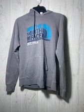 The North Face Women's Half Dome Logo Hoodie Sweatshirt Gray Blue Size Small EUC