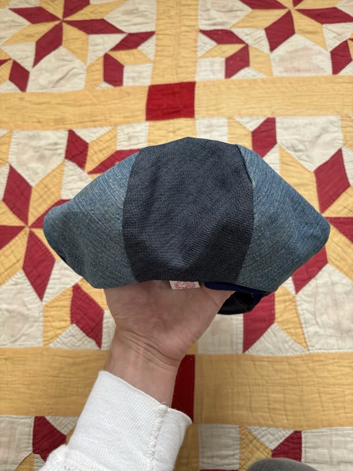 Gorra Denim Newsboy Vintage Años 60 70 Patchwork Panadero Sombrero Estilo Hippy Talla Mediana Foto 4 de 4