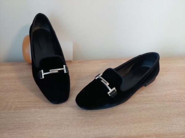 Women Tod's Loafers Black Suede 36.5