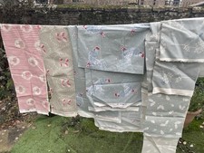 Vanessa Arbuthnott Linen Fabric Remnants Cockerels Acorns Down To Earth X9 (B7
