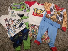Toy Story PJ LOT 4 Pairs Pajamas 12 month - 2T Disney Pixar Buzz Woody