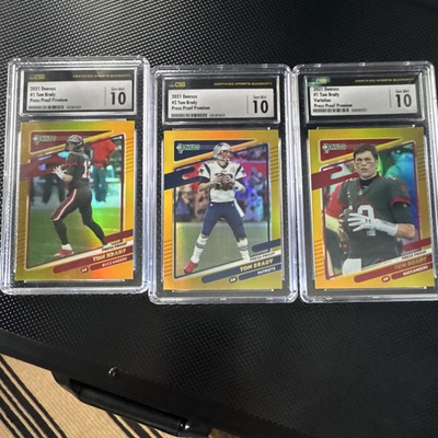#ad Donruss 2021 Tom Brady Press Proof Premium Variation Graded 10 Card Lot 3 $165.00