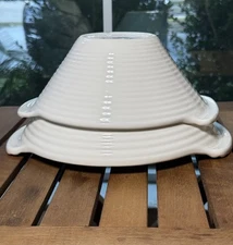 FAPOR Simply White Ribbed Nesting Serving Bowls Set of 2 Portugal Vintage