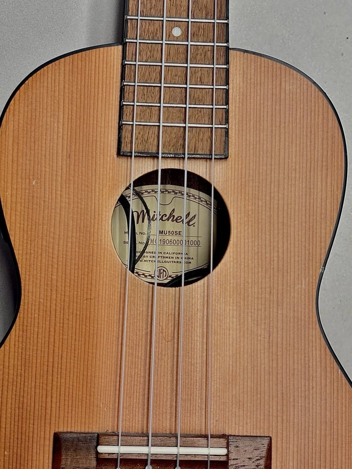 Mitchell MU50SE Acoustic-Electric Concert Ukulele with Solid Cedar Top Natural - Image 3 of 4