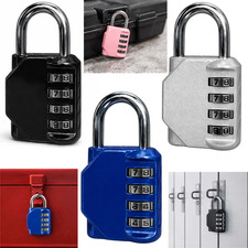 4 Digit Combination Padlock Heavy Duty Outdoor Lock Gym Bike Luggage Locker UK