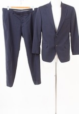 Oscar Jacobson Herren Anzug Sakko Hose Gr. 50 Super 100´S Wolle Blau