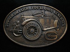 OB05101 VINTAGE 1970s SOONER OR LATER... YOU'LL OWN GENERALS TIRE BUCKLE