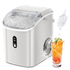 Portable Ice Maker Countertop with Handle, Nugget Ice Machine with Self-Clean...