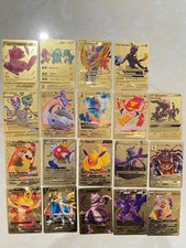 19 Pcs VMAX Gold Pokemon Card RARE Rainbow GX Powerful Trading Playing Toy Gift